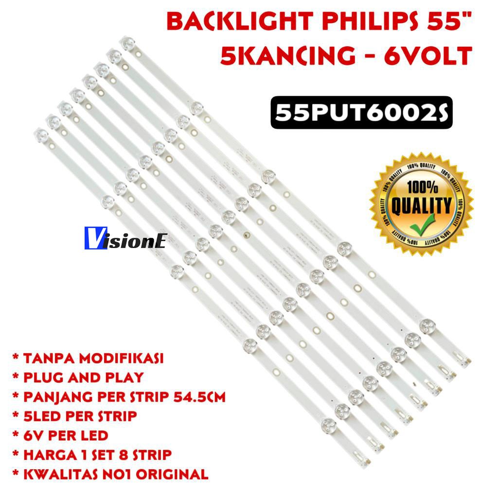 BACKLIGHT TV LED PHILIPS 55PUT6002S 70 LAMPU LED TV PHILIPS 55PUT6002S/70