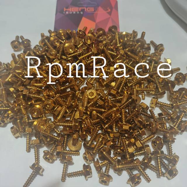 Baut Sekrup Probolt Body Heng Gold Non Flower 20pc Buat Honda Matic Beat Vario Vario 125 Scopy Dll