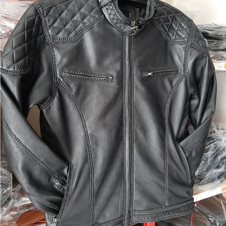 Jaket Kulit Domba Sulam Asli Pria Original 100% ARL 033 Silverstone RFLA Ariel Noah 90