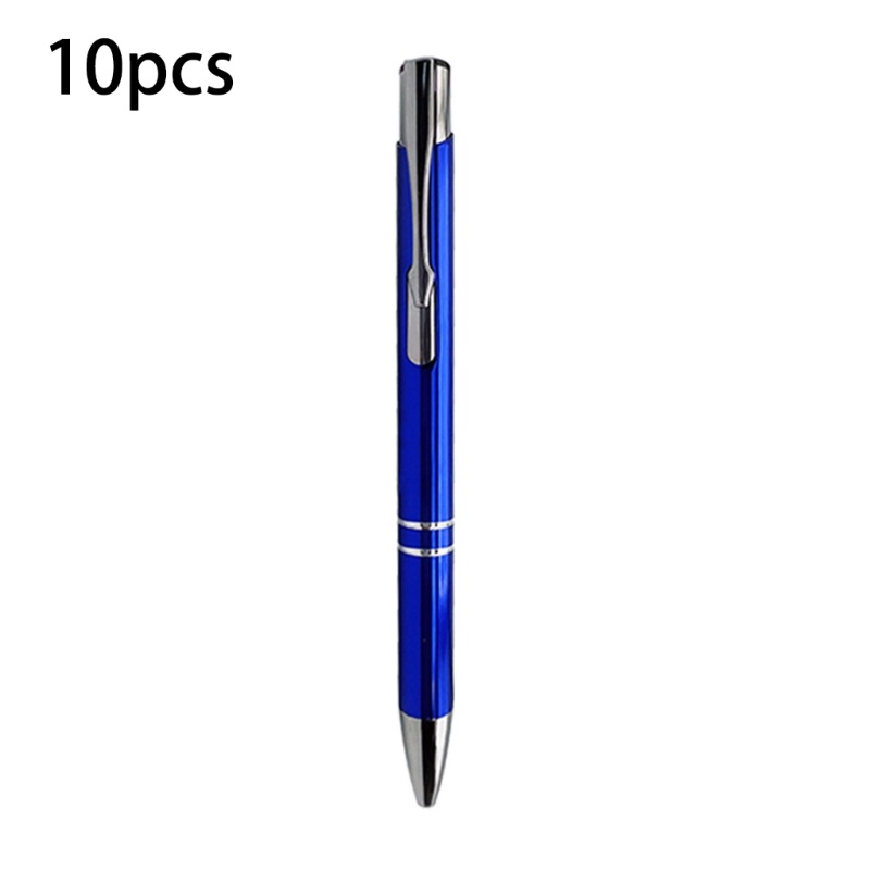 Zzz 10pcs Bolpen Retractable 1.0mm Warna Hitam / Biru Untuk Kantor