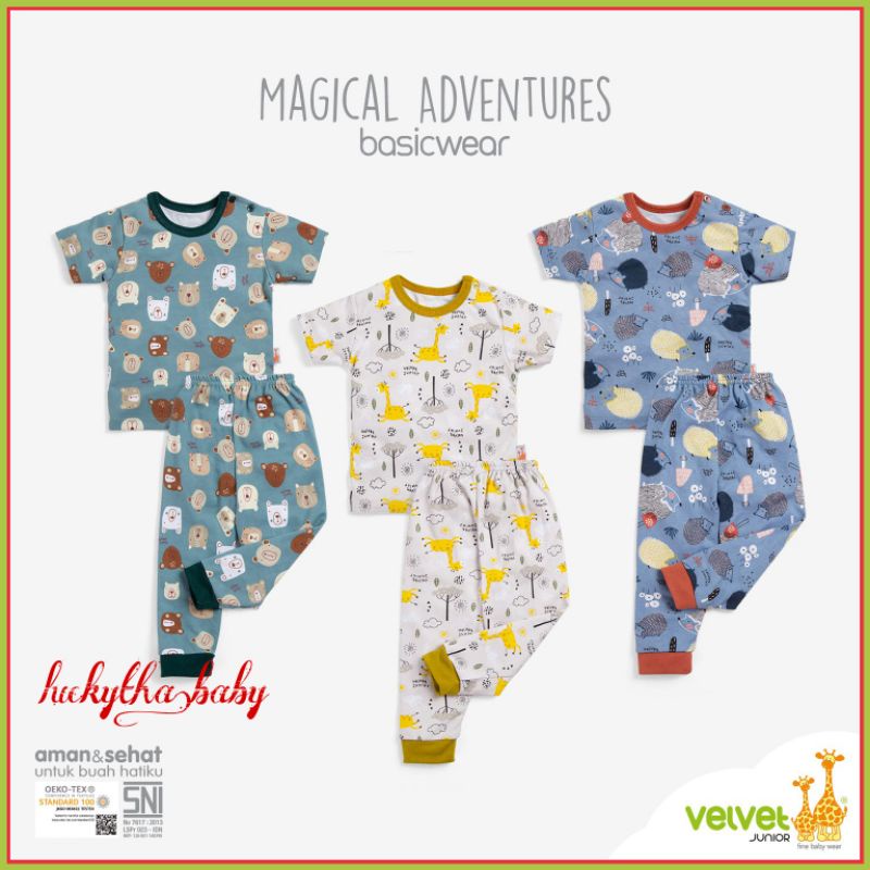 3pcs-setelan VELVET JUNIOR CPR PARADE OF JOY , BRILLIANT BLUE , MAGICAL ADVENTURES,  MOTIF TERBARU / setelan bayi Velvet terbaru/ piyama Velvet CPR terbaru