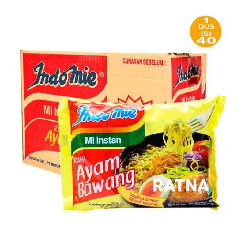 

INDOMIE MIE AYAM BAWANG 70gr (1 Dus isi 40 pcs)