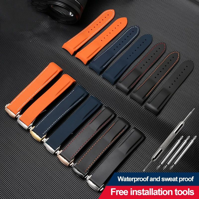 STRAP TALI KARET JAM OMEGA RUBBER STRAP JAMOMEGA 20MM - 22MM