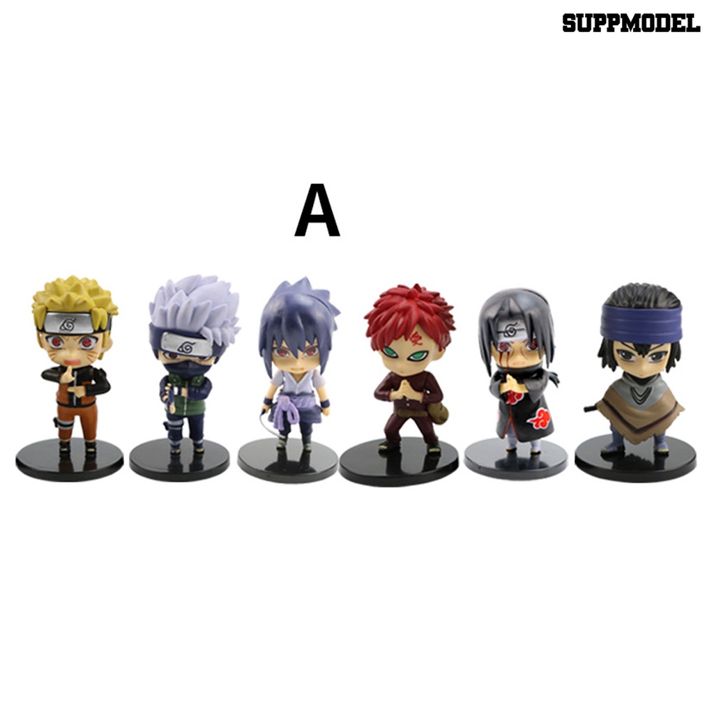 6pcs / Set Mainan Action Figure Model Kartun Anime Naruto Untuk Dekorasi Meja / Mobil / Rumah