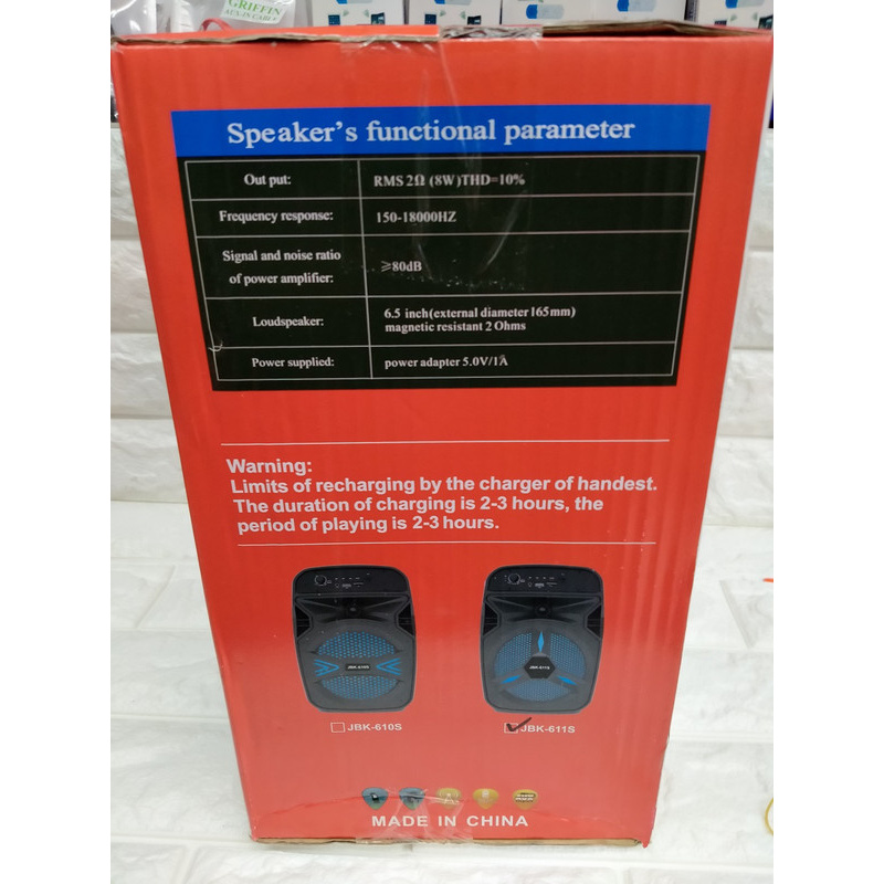 PORTABLE SPEAKER BLUETOOTH BT WIRELESS + Mic + TWS JBK-611S JBK 611S