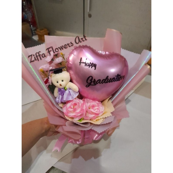 Buket Wisuda / Buket Bunga + Balon + BonekaWisuda