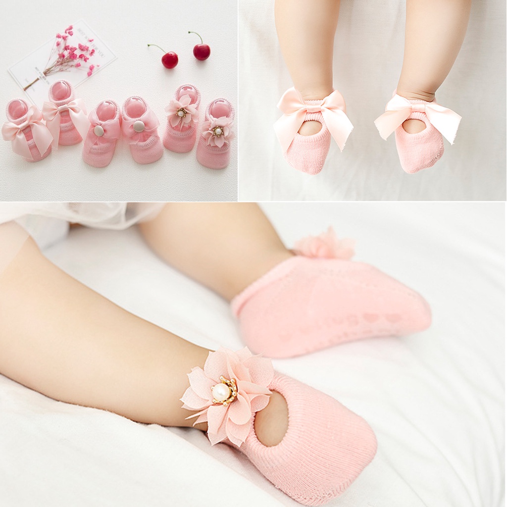 Kaos Kaki Model Sepatu Rajut Bayi Perempuan Prewalker Baby Girl Shoes Antislip 0 - 9 bulan