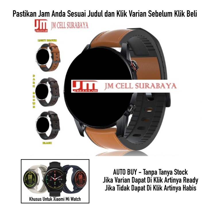 Tali Jam Tangan Strap Xiaomi Mi Watch - Hybrid Rubber Kulit Leather