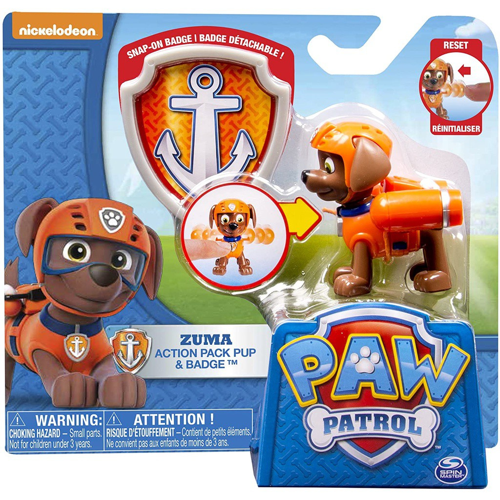 Paw Patrol Action Pack ZUMA Pup \u0026 Badge 
