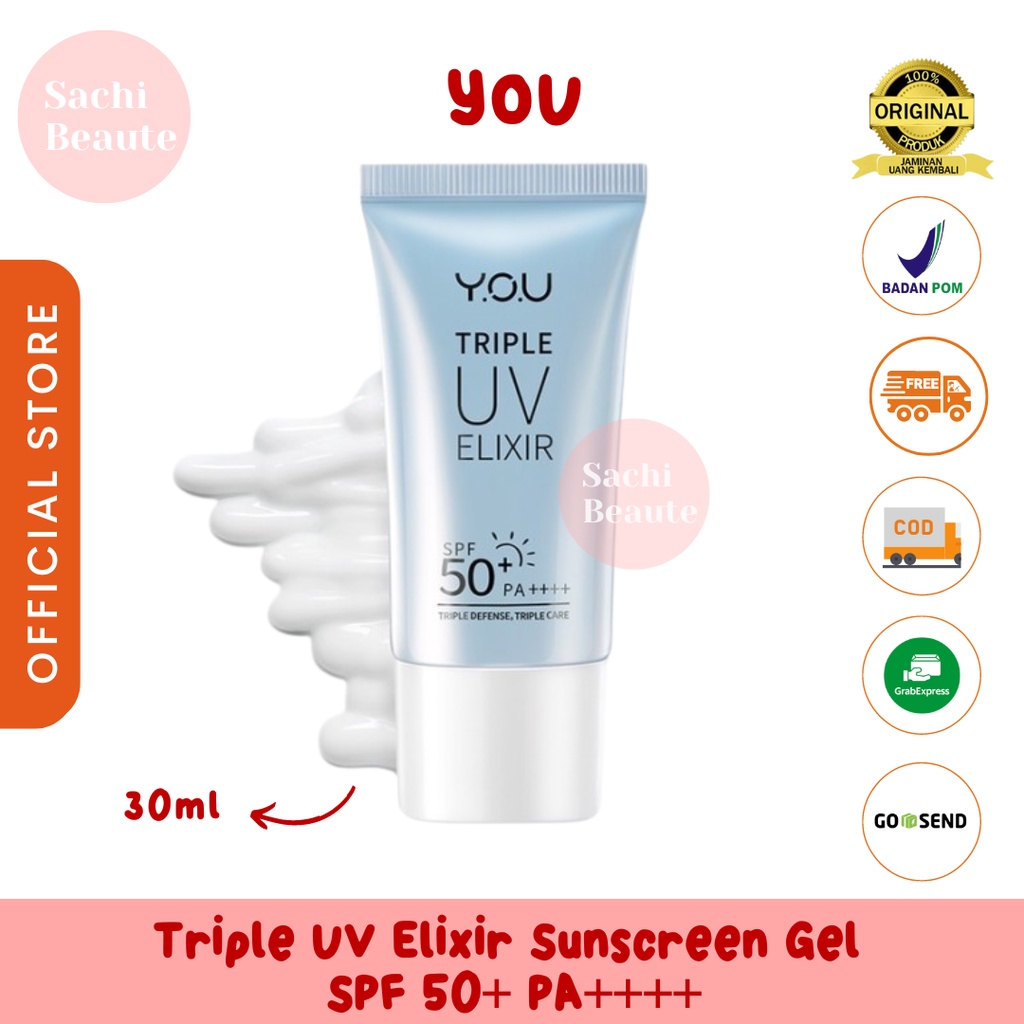 YOU Y.O.U Triple UV Elixir Sunscreen Gel SPF 50+ PA++++ [UBA UVB Blue Light Protection]