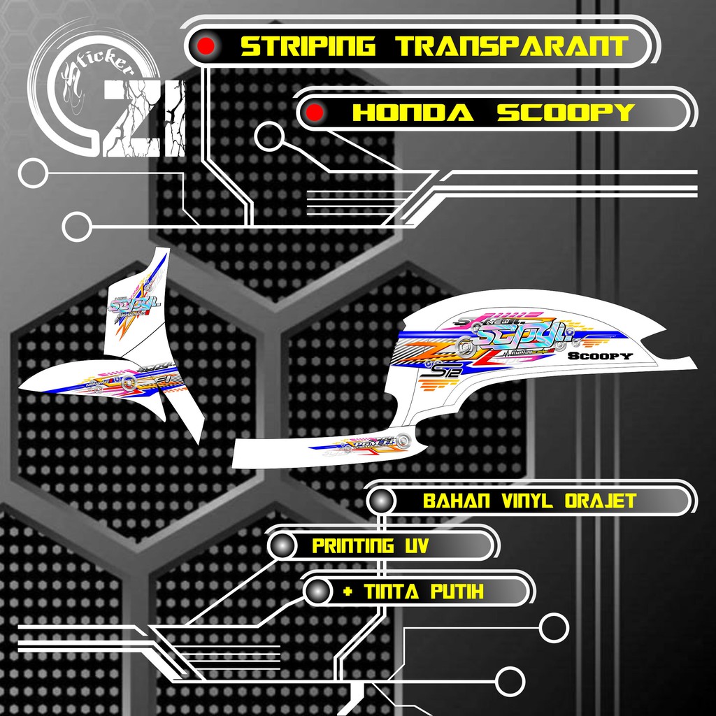STRIPING TRANSPARANT SCOOPY FONT HOLOGRAM