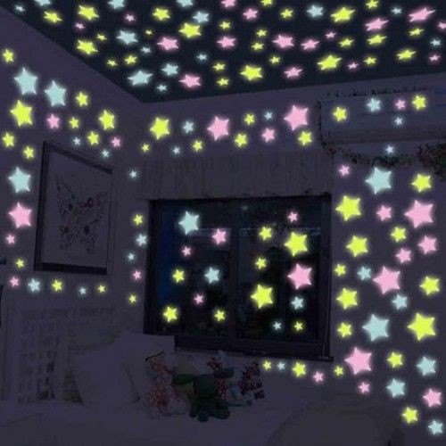 Star Wall Sticker Stiker  Bintang Glow In The Dark Dinding  