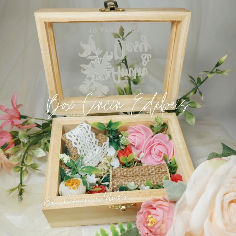 RING BOX/ KOTAK CINCIN/ BOX CINCIN/ RING BEARER/ BOX PERSEGI PANJANG SMALL