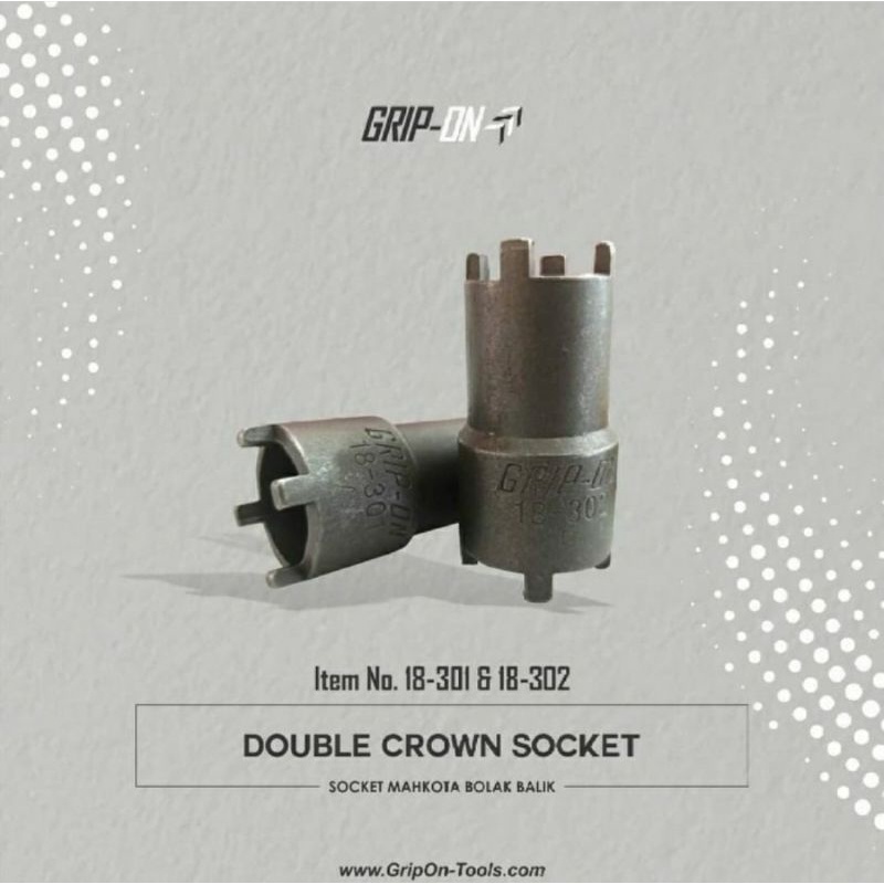 GRIP ON KUNCI MAHKOTA DOUBLE CROWN SOCKET KUNCI RUMAH KOPLING GRIP ON