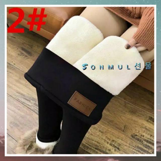 IMPORT READY STOCK WOMAN WINTER WOOL THERMAL LEGGING PANTS CELANA PANJANG WANITA LAPIS BULU DOMBA