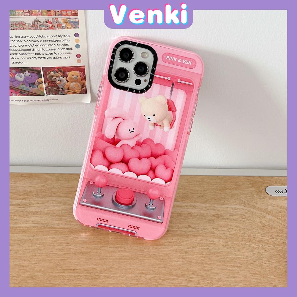 iPhone Case Thick Silicone Soft Case Clear Case Shockproof Camera Protection Pink Bear Cartoon Cute Compatible For iPhone 11 iPhone 13 Pro Max iPhone 12 Pro Max iPhone 7 Plus xr