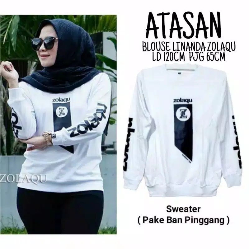 BISA COD✔️ BLOUSE LINANDA ZOLAQU / BOHLAM / SAKA ZLQ / ATASAN WANITA / TERSEDIA 3 UKURAN L-XL-XXL