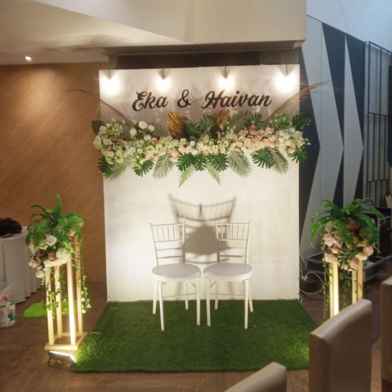 backdrop lamaran / backdrop akad/ pelaminan modern