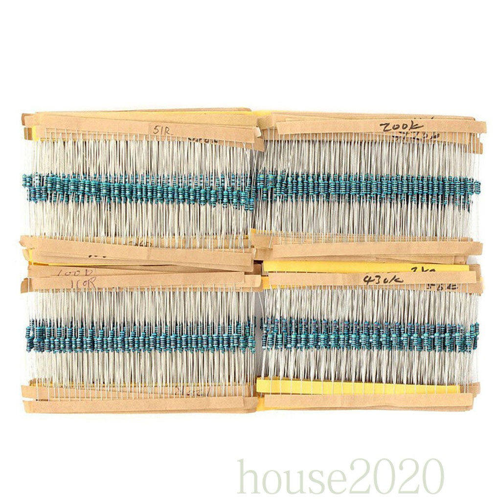 (House2020) 3120pcs / Set Resistor Metal Film 1ohm-10mohm 156 Value 0.25w Untuk Komponen Elektronik