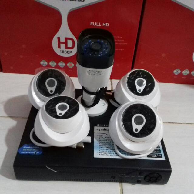 PAKET CCTV 5 KAMERA 1080P 4MP CCTV DVR 8 CH KOMPLIT  XMEYE FULL HD BISA ONLINE