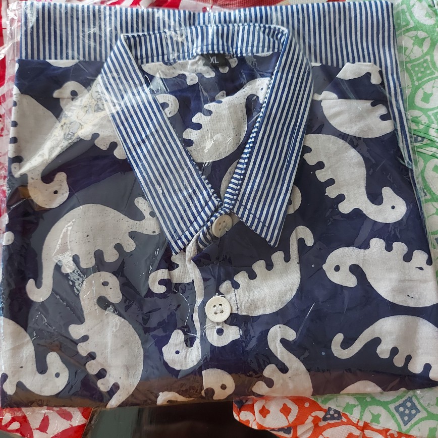 Couple Dress Batik Anak Motif Hewan Dino Dress Batik Unik Kakak Adik Couple Batik Premium Cantik