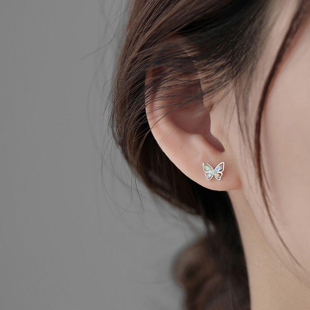 Needway Anting Perempuan Peri Sederhana Mini Elegan Manis Vintage Bentuk Kupu-Kupu