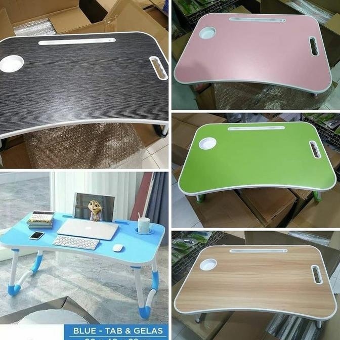 MEJA LAPTOP LIPAT BELAJAR ANAK DEWASA POLOS PORTABLE LESEHAN KOMPUTER