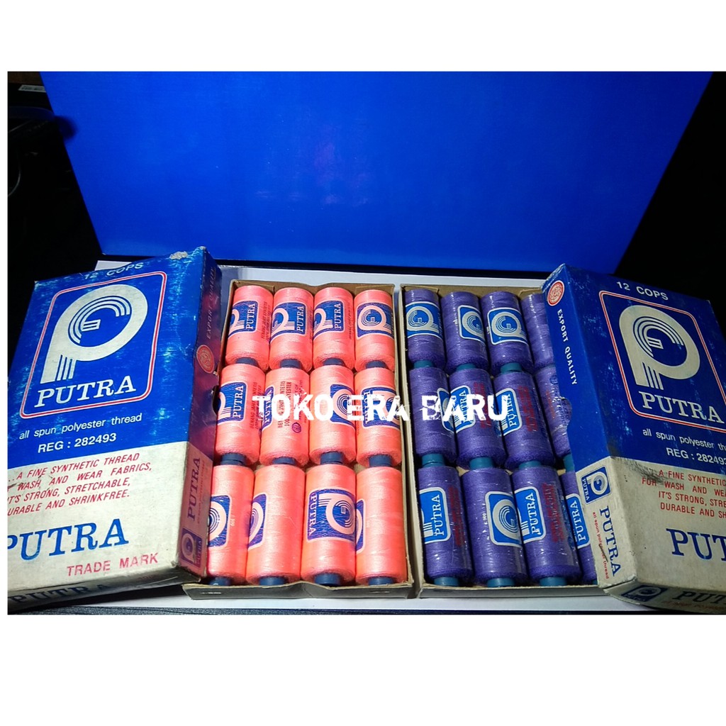 MURAH !!! BENANG POLYSTER 555 KIRIM RANDOM !!! 1LUSIN 1WARNA !!!