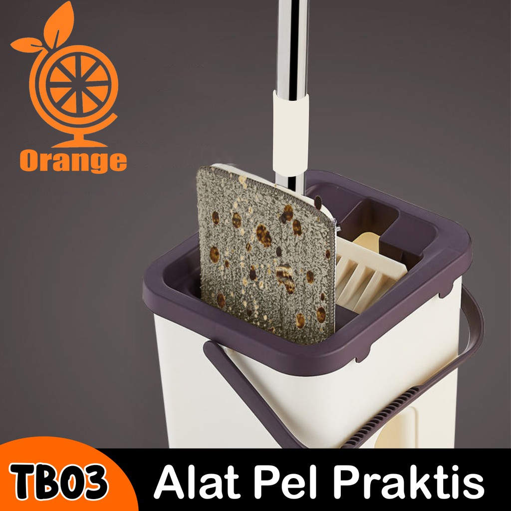 Alat Pel Praktis Dilengkapi 2 Kain Pel/Alat Mebersih Lantai/Alat Pel/Pembersih Rumah