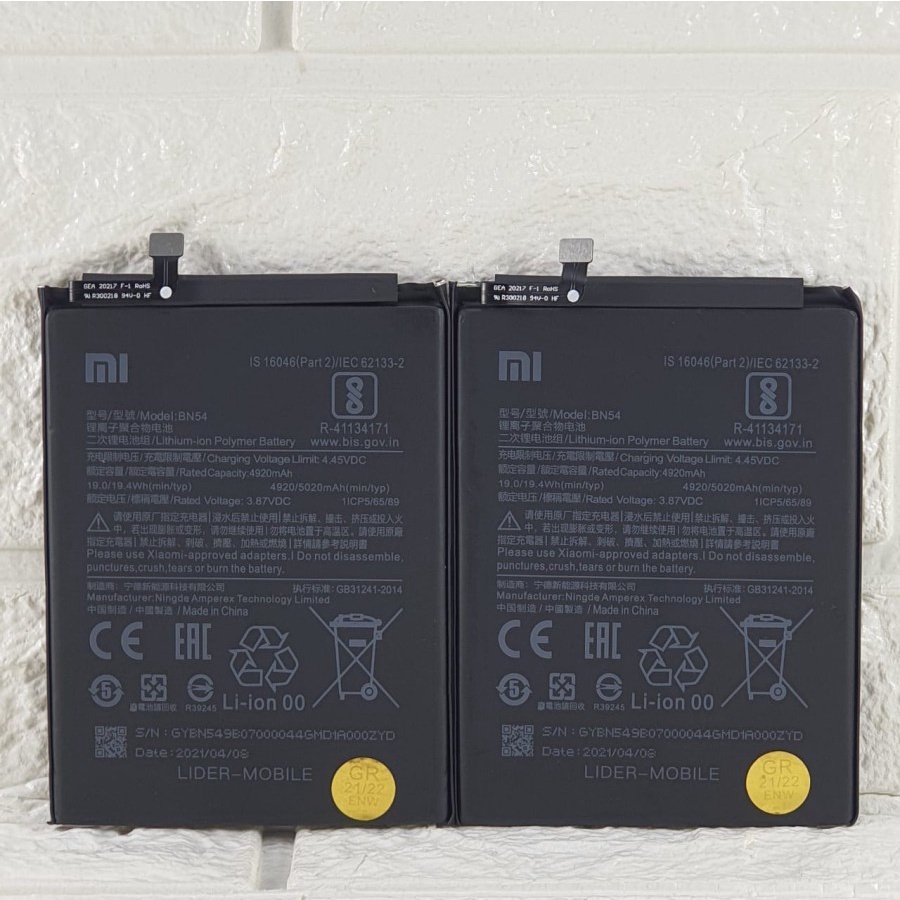 Baterai Battery Original Xiaomi Redmi Note 9 Pro Note 9pro BN54 BN-54