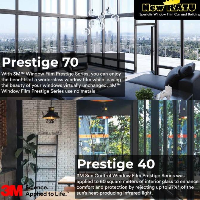 kaca film 3m prestige 40 / 70 khusus untuk gedung / rumah / kantor Termurah