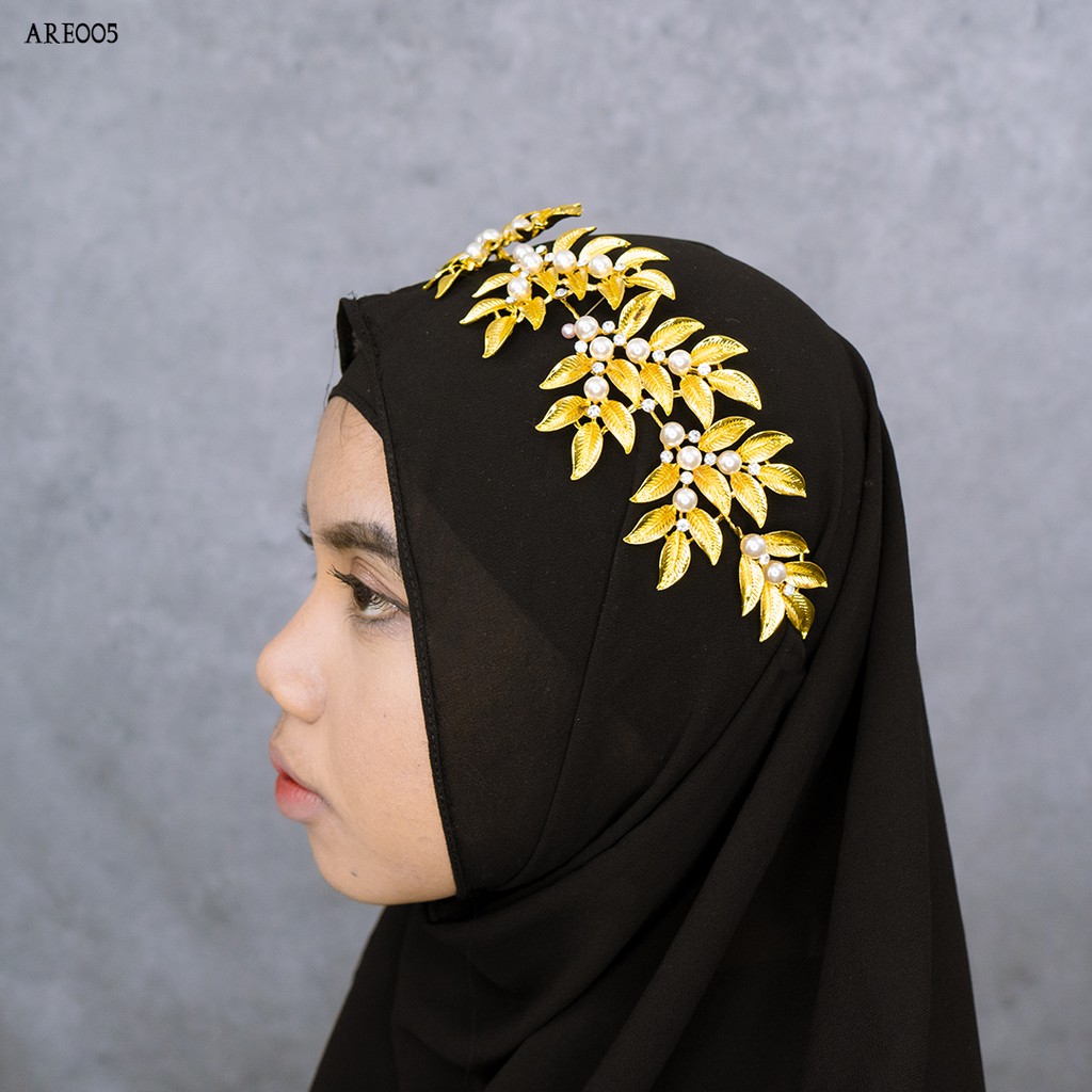 [STOCK TERBATAS] HEADPIACE HIJAB PENGANTIN AKSESORIS PESTA WANITA ARE005