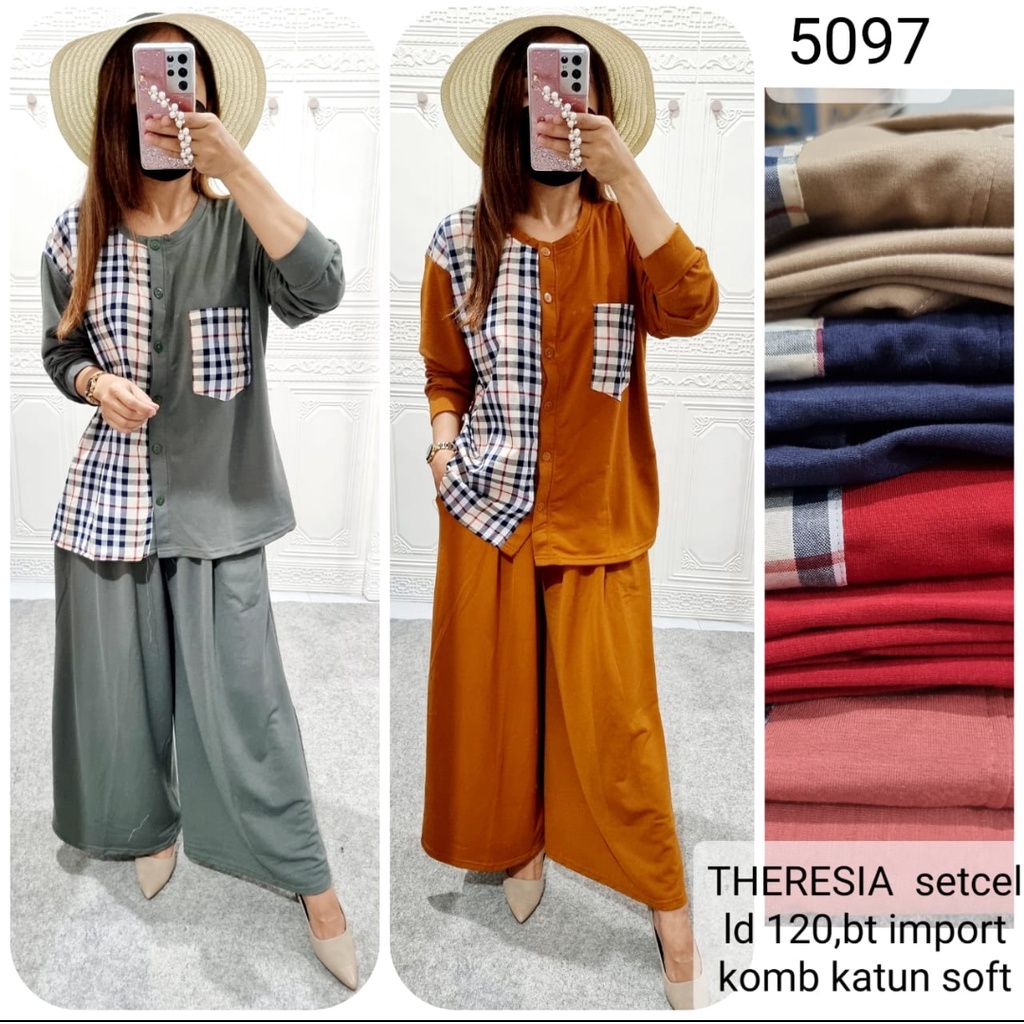 Setcel PP Kulot Theresia Jumbo LD 120 Full Kancing Busui Bur*bery 5097