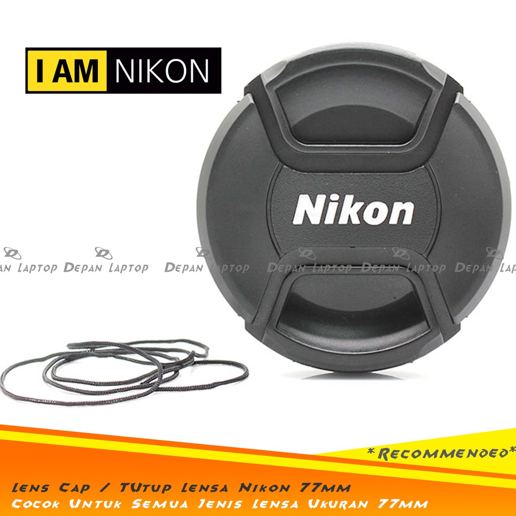 Lens Cap Tutup Penutup Lensa Kamera 77mm Logo Nikon 80-200mm F2.8D ED Dll