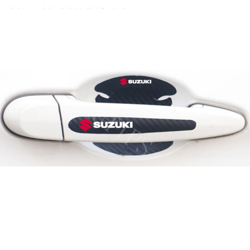 Suzuki 8Pcs Stiker Pelindung Handle Pintu Mobil Bahan Carbon Fiber Untuk ERTIGA Splash Swift XL7 SX4 Jimy Vitara Katana