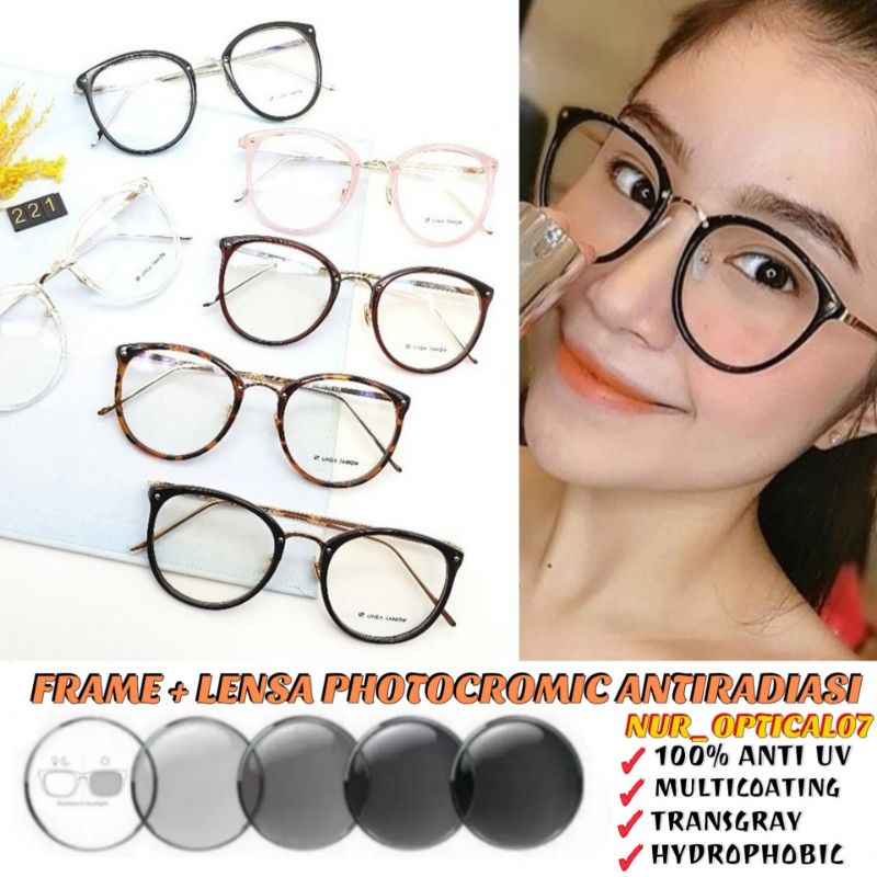 Frame Kacamata 221 fhasion wanita Antiradiasi | Lebar Size 13,5Cm Tinggi 5,Cm