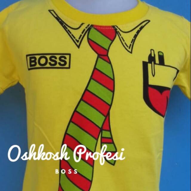 Kaos anak brand Oskosh Original motif profesi Boss
