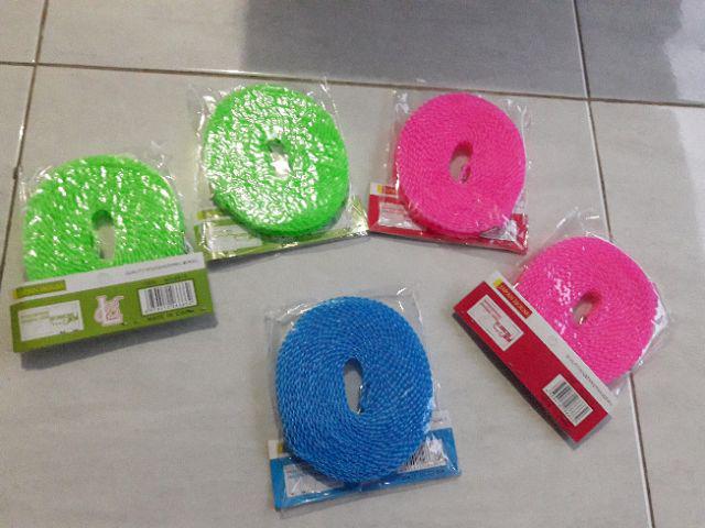[ 1 Kg 12 Pcs ] Tali Jemuran Baju 5 Meter Praktis - Tali Tambang Jemuran Baju Pakaian Siap Pakai