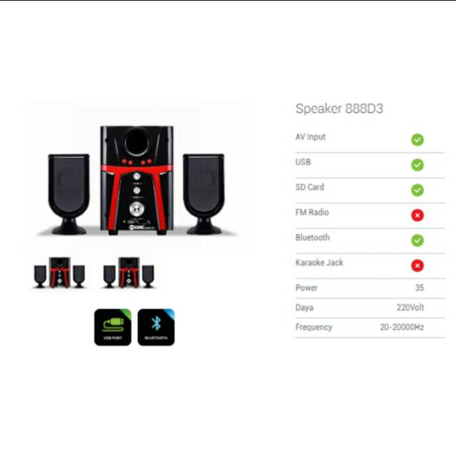 Speaker GMC 888D3-BT / Speaker Bluetooth