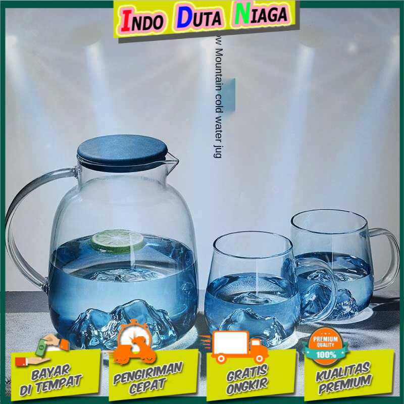 IDN TOOLS - FOURETAW Teko Pitcher Teh Kopi Jus Glass 1.8L with 2 Cup - YS-6338