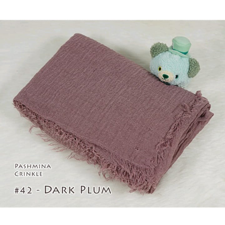 pashmina kusut polos / hijab pashmina crinkle premium-dark plum