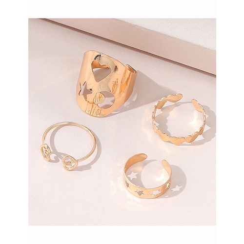 LRC Cincin Set Fashion Golden Ring Set Y65608