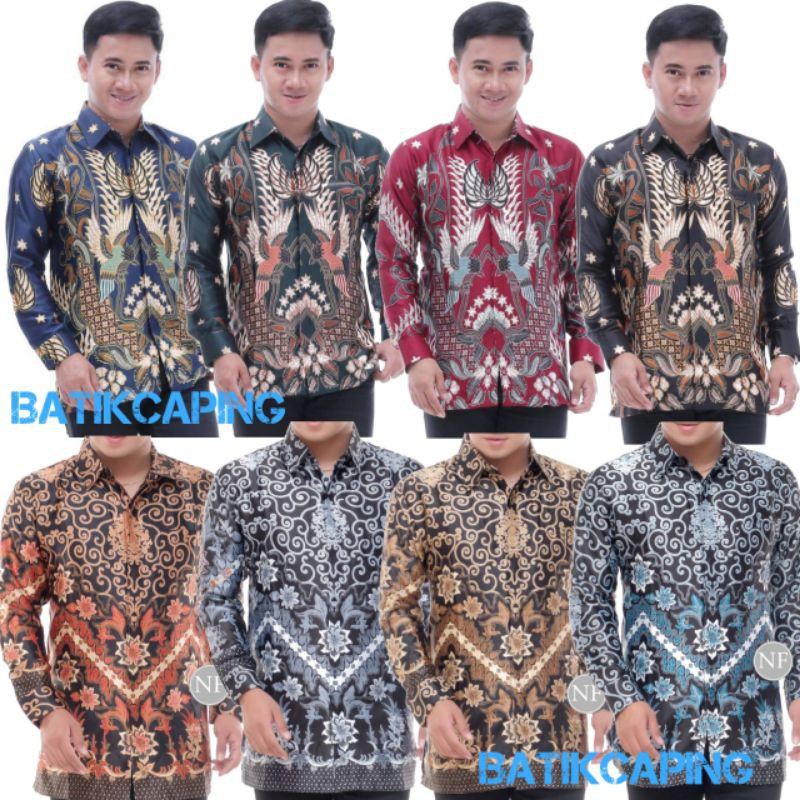 Flash Sale Kemeja Batik Semi Sutra Silky Premium Berfuring Lengan Panjang  Clasik Sutra Xxl  Fashion Batik Pria 0Q5oEjczOkywa