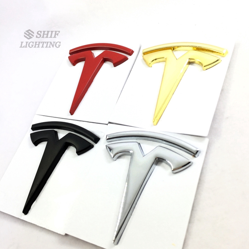 1Pc Stiker Emblem / Badge Pengganti Bahan Metal untuk Dekorasi Tesla