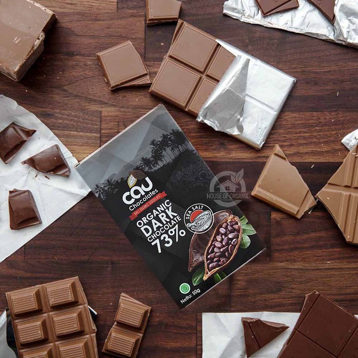 

Freeongkir Cau Organic Dark Chocolate 73 % with Sea Salt