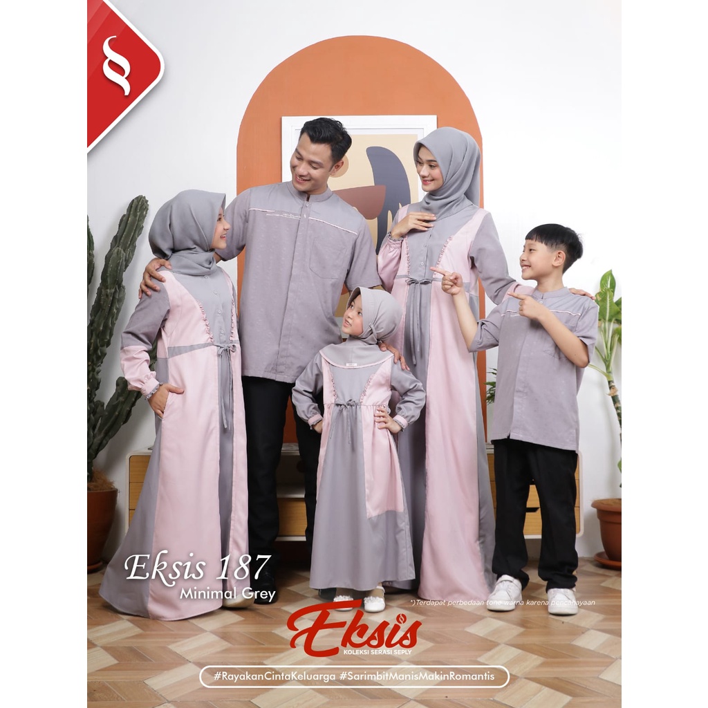 ( Sarimbit Seply Eksis 187 Minimal Grey ) Gamis Dewasa Seply Meyra 80 Kaseo 152 Selia 109 Kliko 110