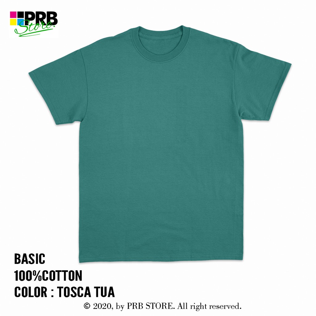 Kaos Polos Distro Pria Wanita Cotton Combed 30s Lengan Pendek / Baju Polos Cowok Cewek Toska Tua