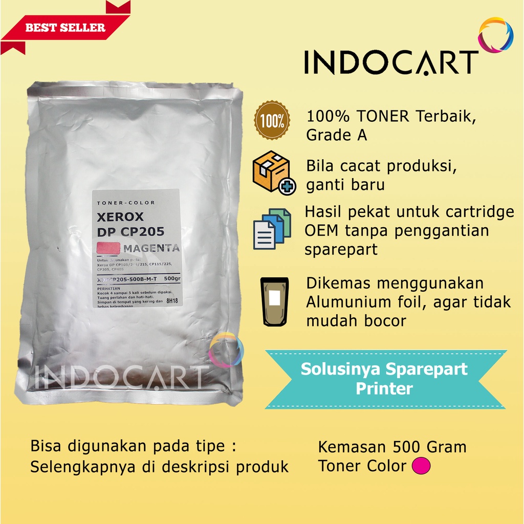 Serbuk Toner Warna Jepang-Xerox Phaser 6300 6360-CMY-500gr