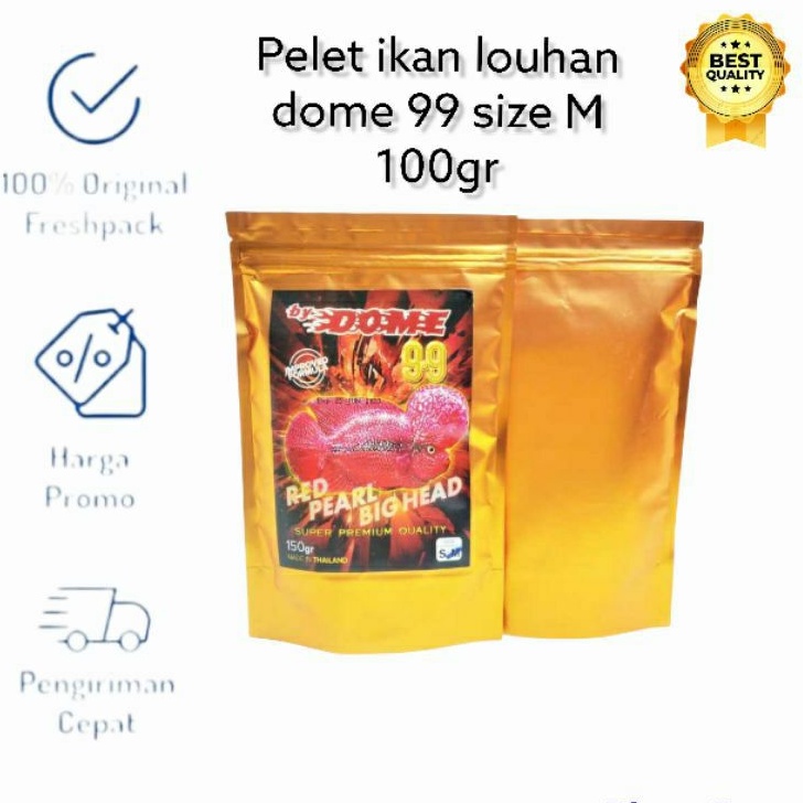 Dome 99 100 Gr Makanan Ikan Size M Pelet Ikan Louhan / Dome Louhan