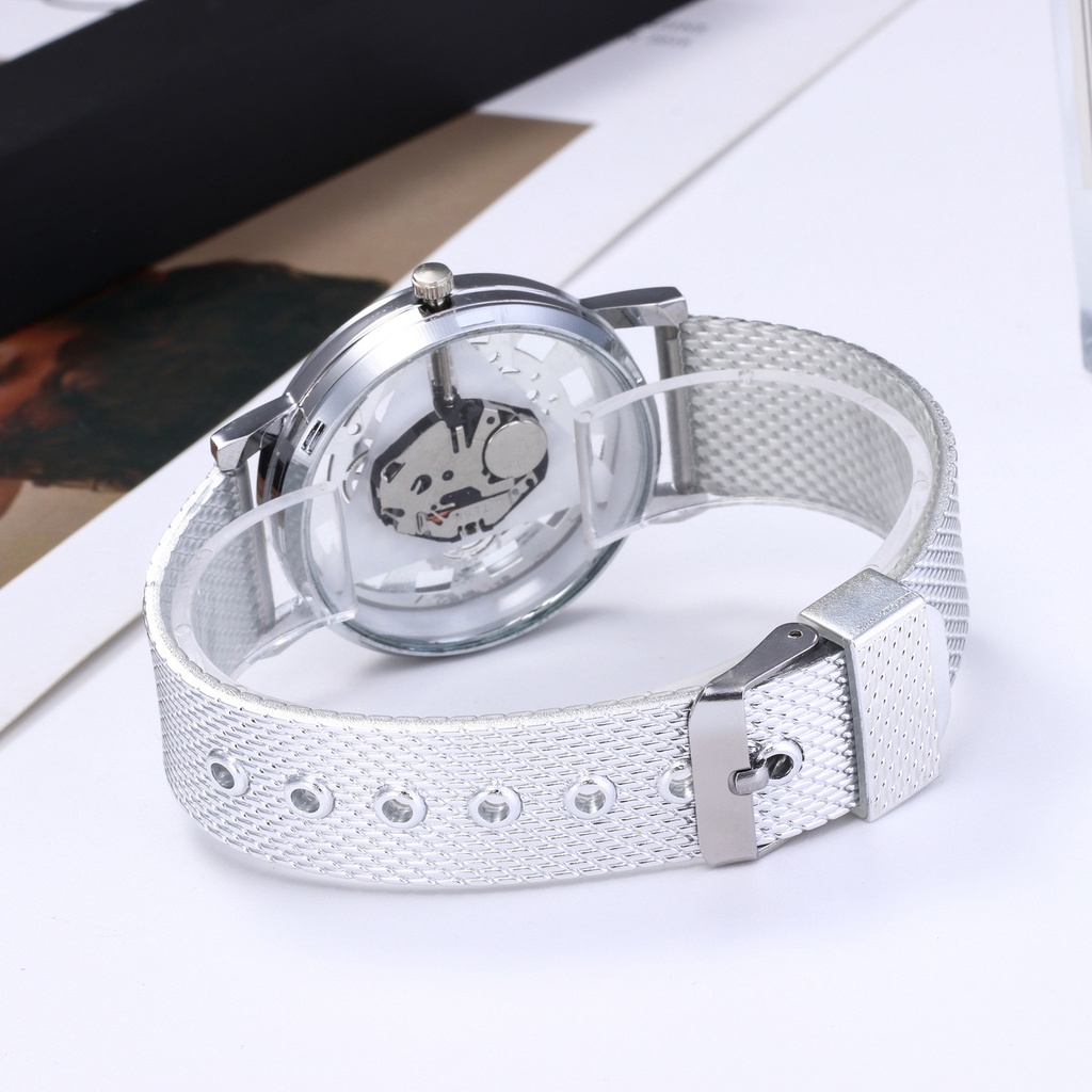 PROMO SUPER DISKON!! Jam Tangan Pria Wanita Strap Stainless Steel Romawi Casual Watch / Watch Unisex Soft Mesh Belt
